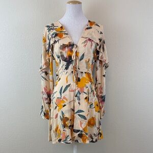 BCBGMaxazria Floral Long Sleeve Dress Size 2